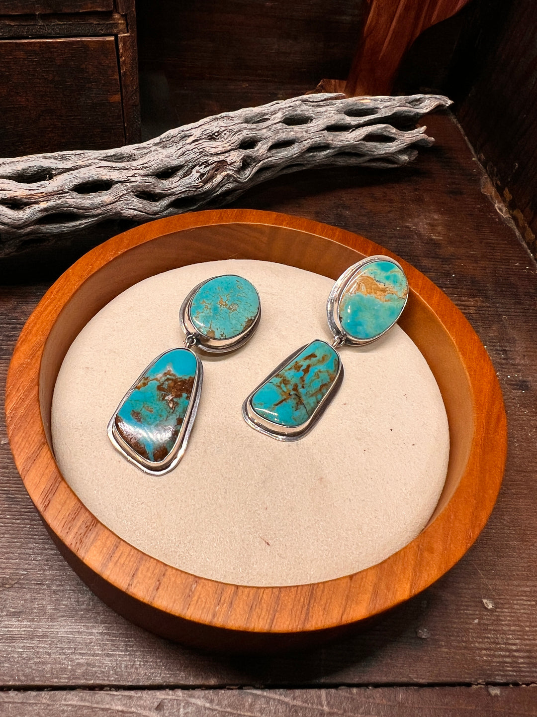 2 Stone Turquoise Earrings