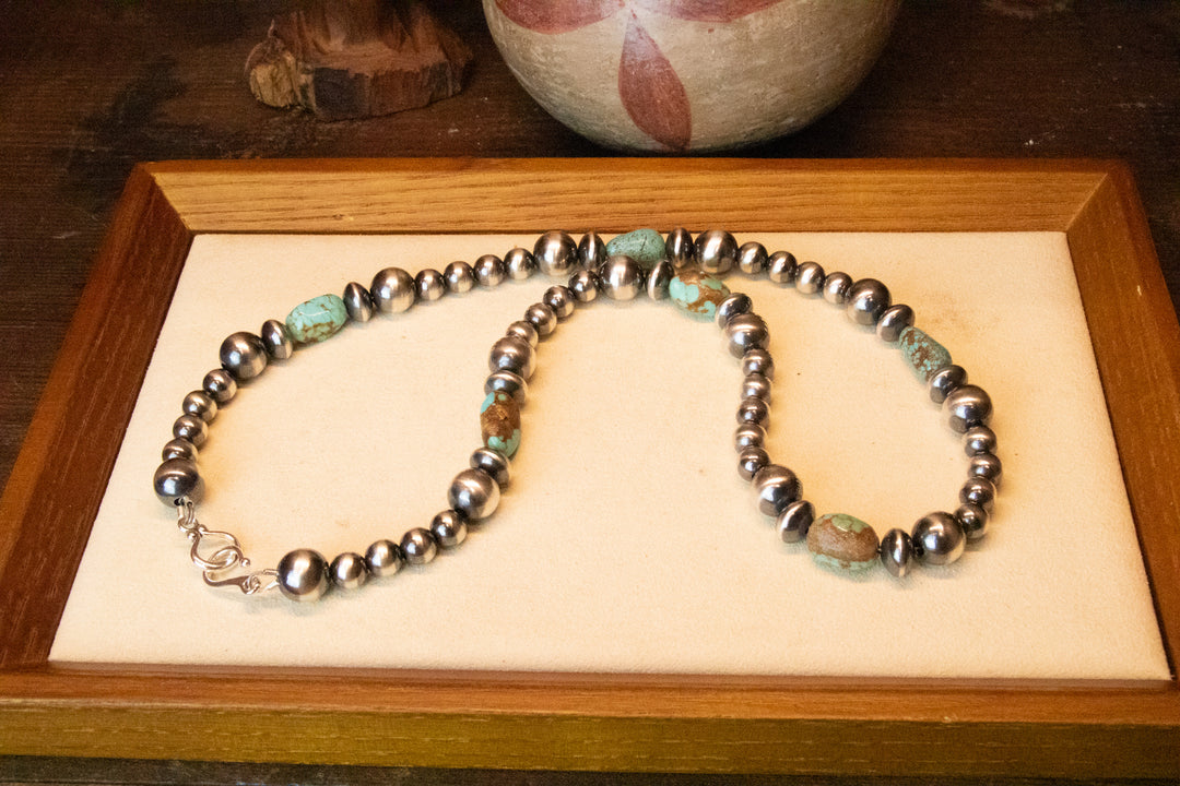 Turquoise Nugget & Navajo Pearls Necklace