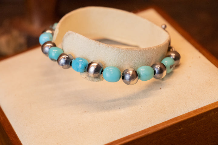 8mm Turquoise & Navajo Pearls Bracelet