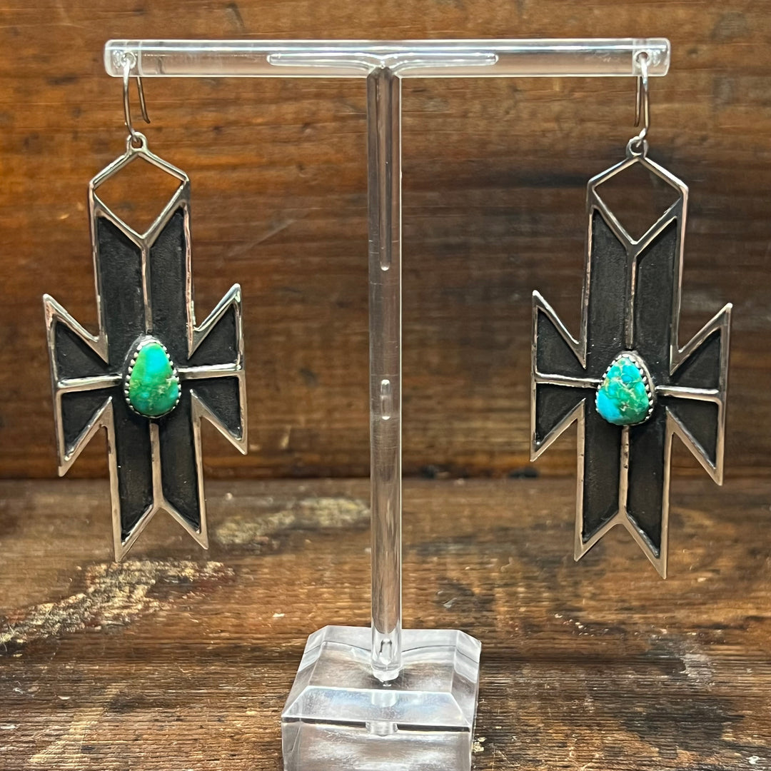 Sonoran Gold Turquoise Cross Earrings