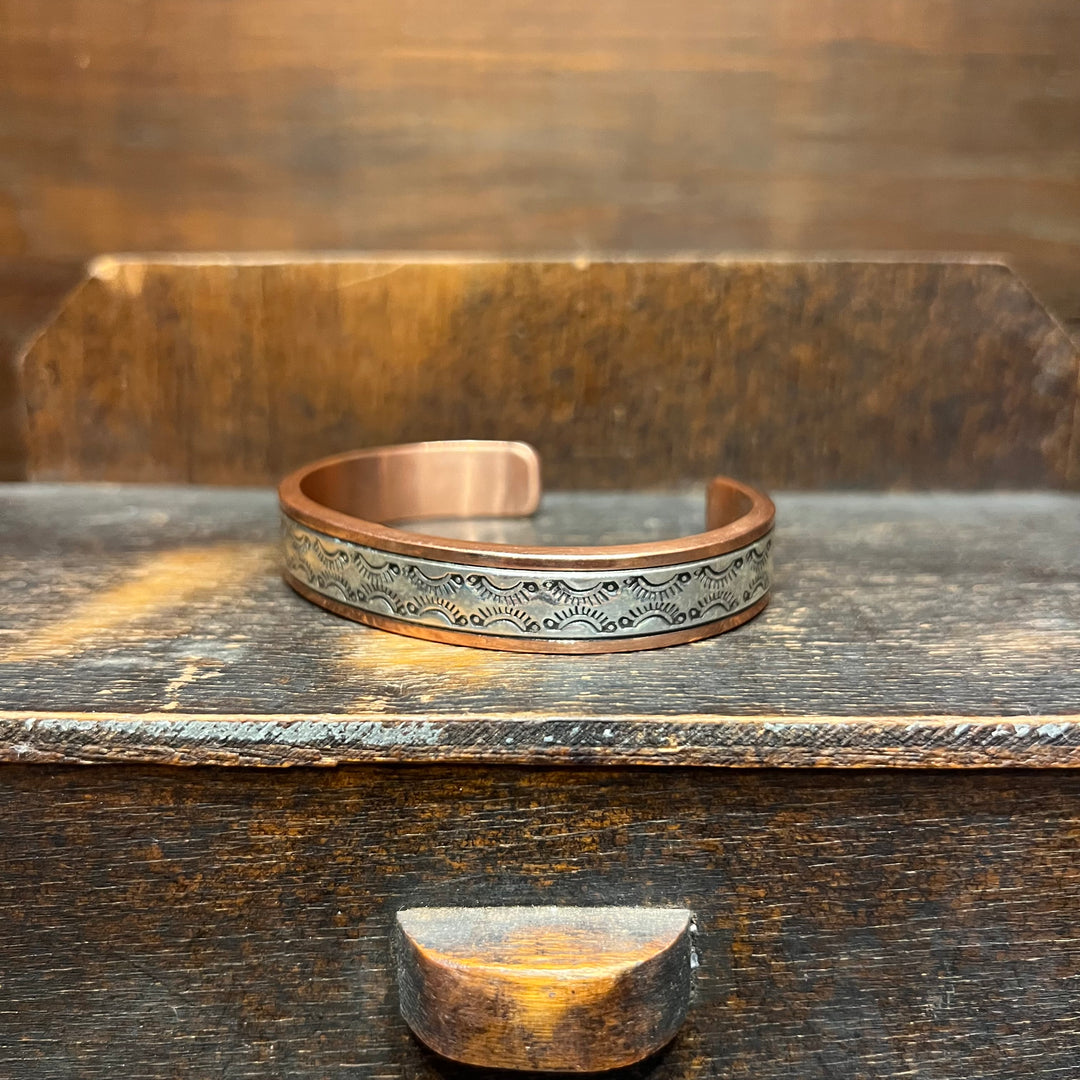 Copper with Sterling Silver Cuff Bracelet
