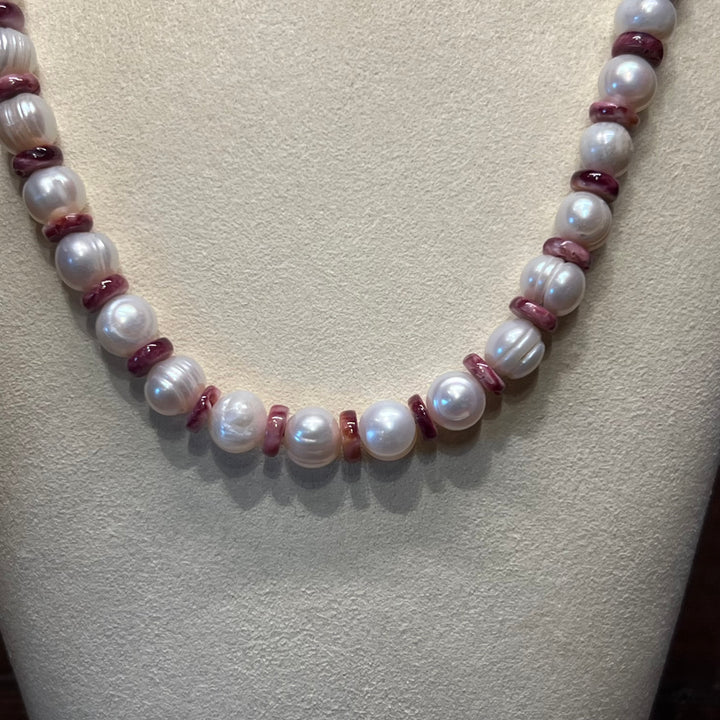 Purple spiny Freshwater Pearls Necklace