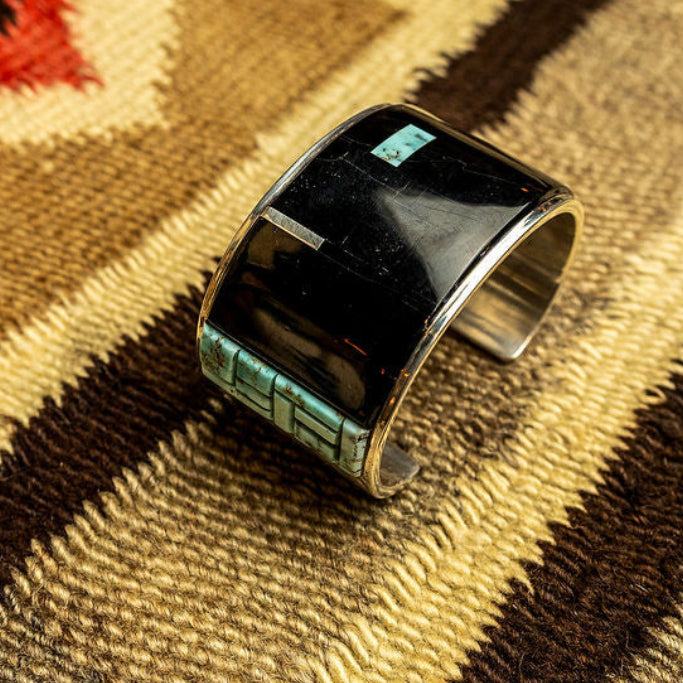 Modern Navajo Inlay Cuff Bracelet