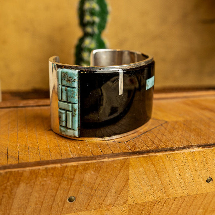 Modern Navajo Inlay Cuff Bracelet