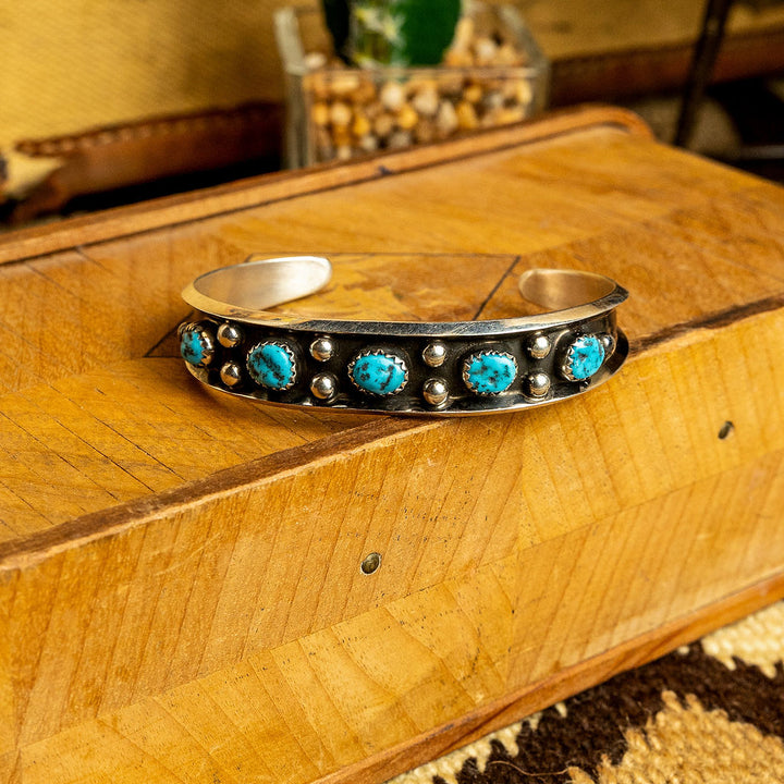 Five Stone Turquoise Row Cuff