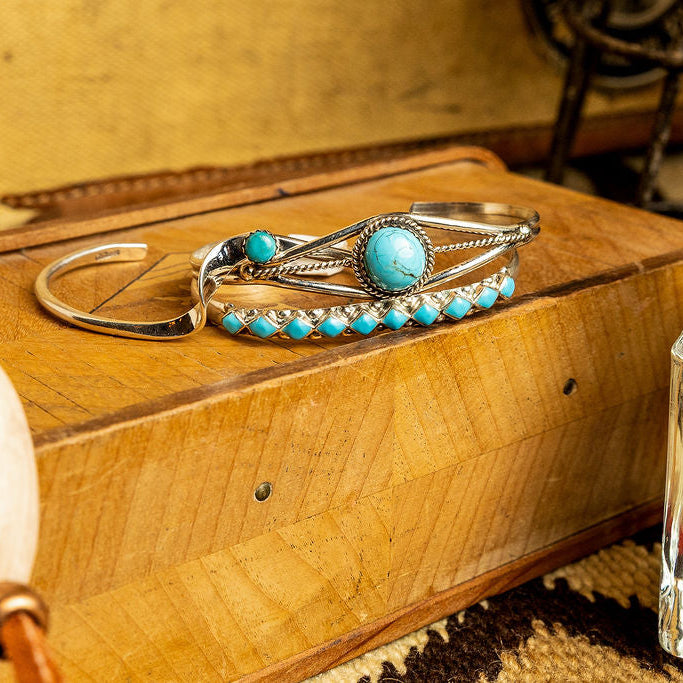 Zuni Petit Point Turquoise Cuff