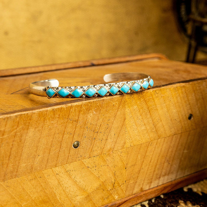 Zuni Petit Point Turquoise Cuff