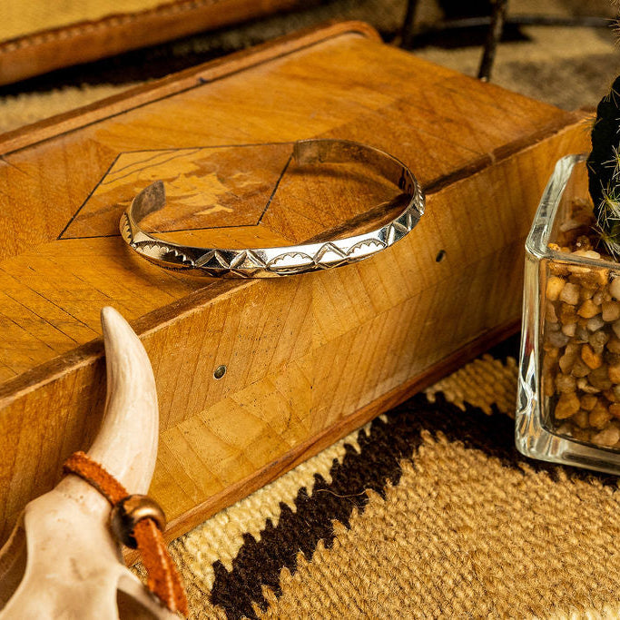 Navajo Knife-Edge Hand-Stamped Pawn Cuff