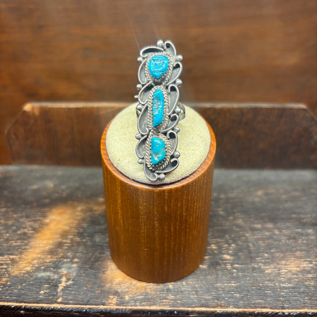 Kingman Arizona Turquoise 3 Stone Ring