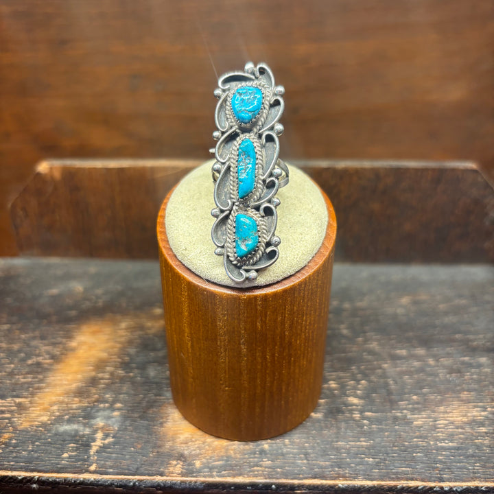 Kingman Arizona Turquoise 3 Stone Ring