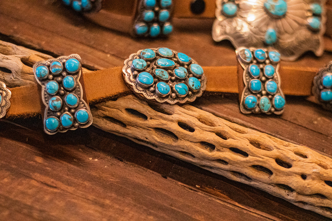 Turquoise Cluster & Bow Concho Belt