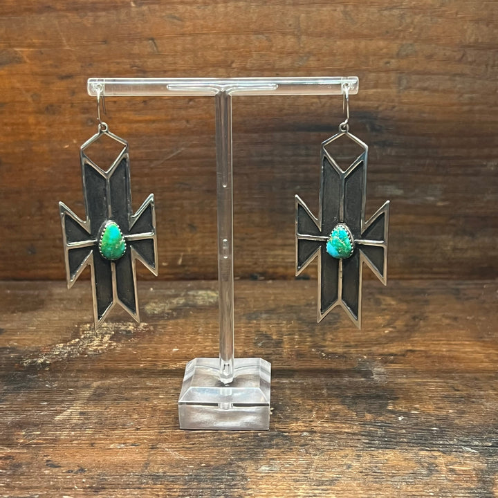 Sonoran Gold Turquoise Cross Earrings