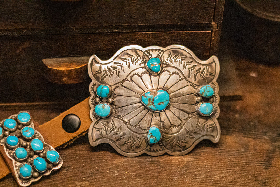 Turquoise Cluster & Bow Concho Belt