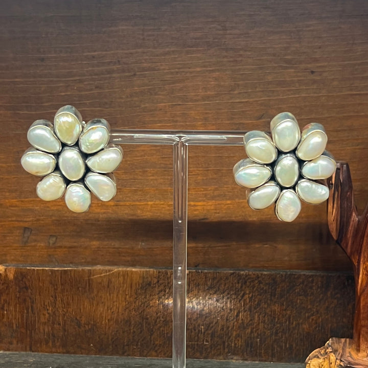 Freshwater Pearl Large Cluster Earrings