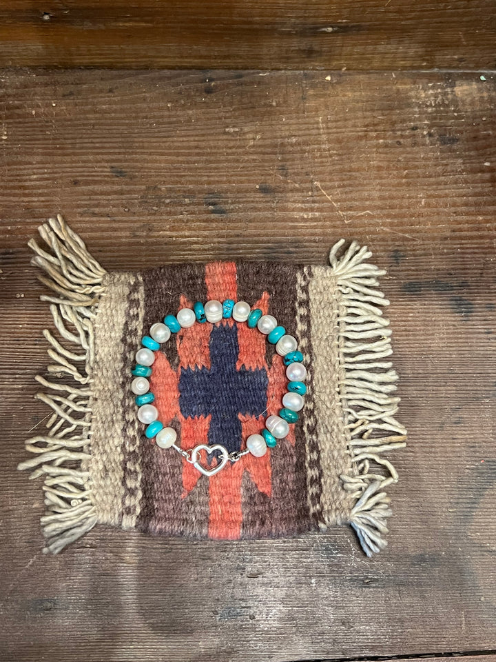 Turquoise & Freshwater Pearls Bracelet