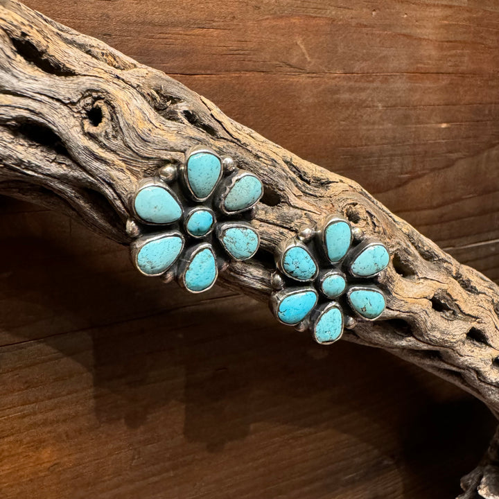 Small Kingman Turquoise Cluster Studs