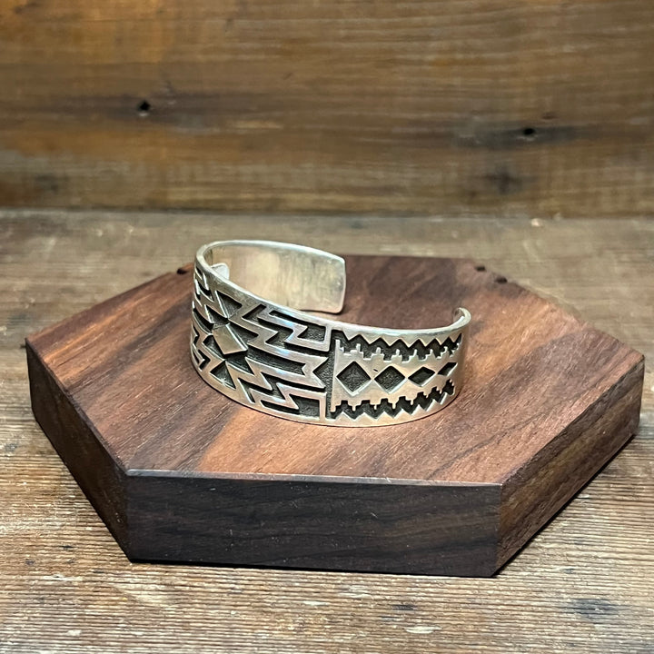 Sterling Silver Blanket Design Cuff