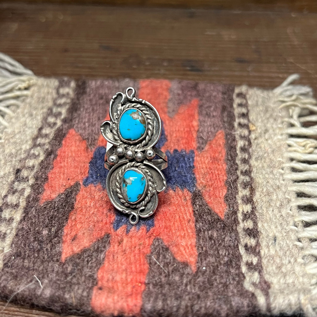 Arizona Turquoise 2 Stone Ring