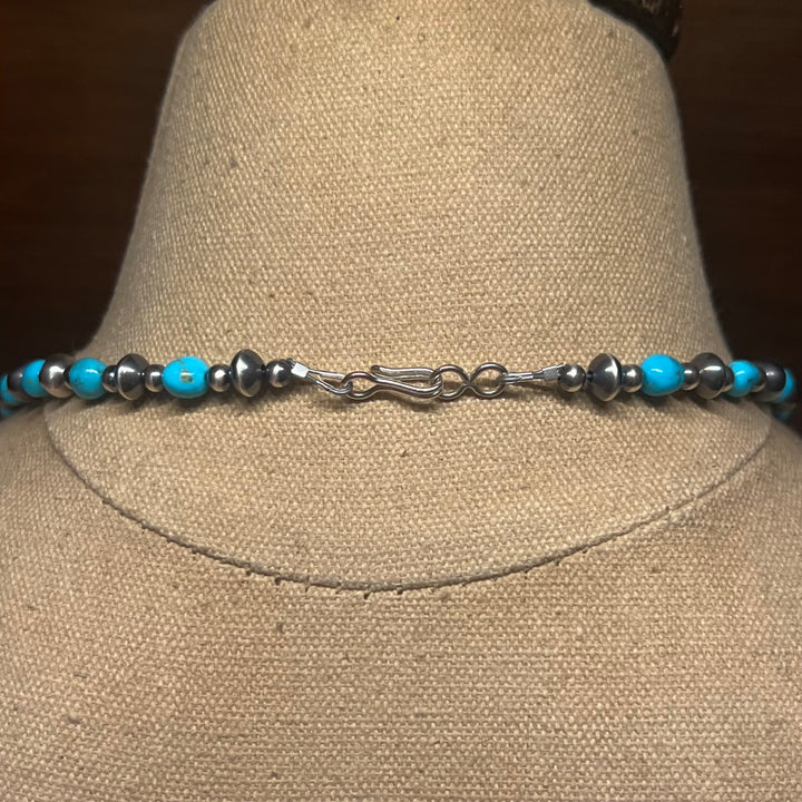 Turquoise 6mm & Saucer Necklace