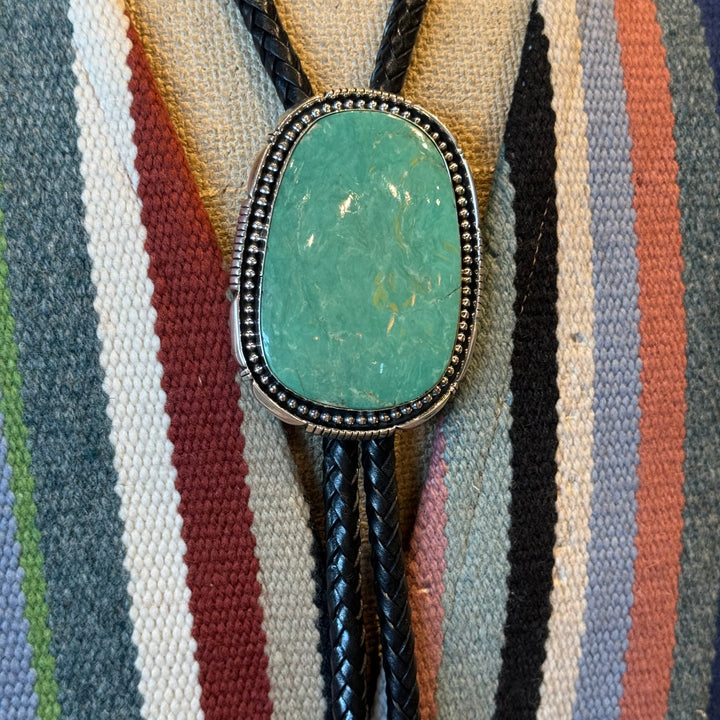 Large Oval Turquoise Bolo Tie