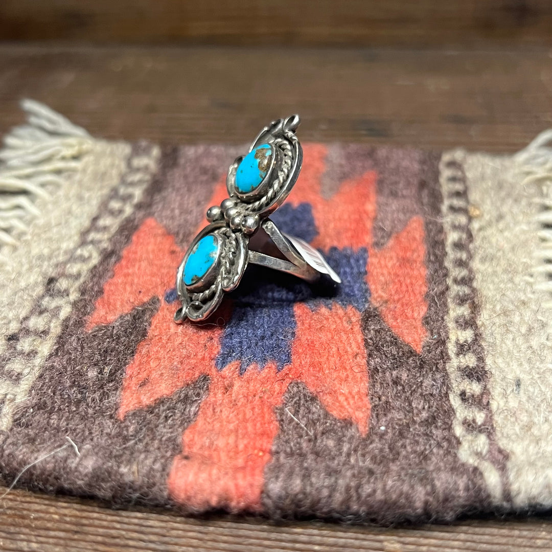 Arizona Turquoise 2 Stone Ring