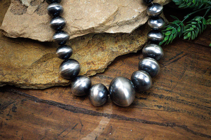 Graduated Sterling Silver Navajo Pearls