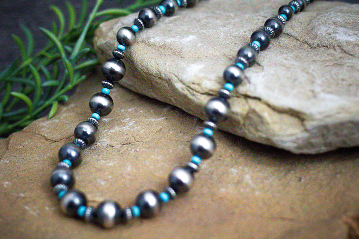 Navajo Pearls 4mm/5mm/6mm/8mm/10mm Turquoise 20" Necklace