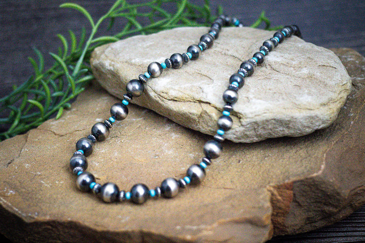 Navajo Pearls 4mm/5mm/6mm/8mm/10mm Turquoise 20" Necklace