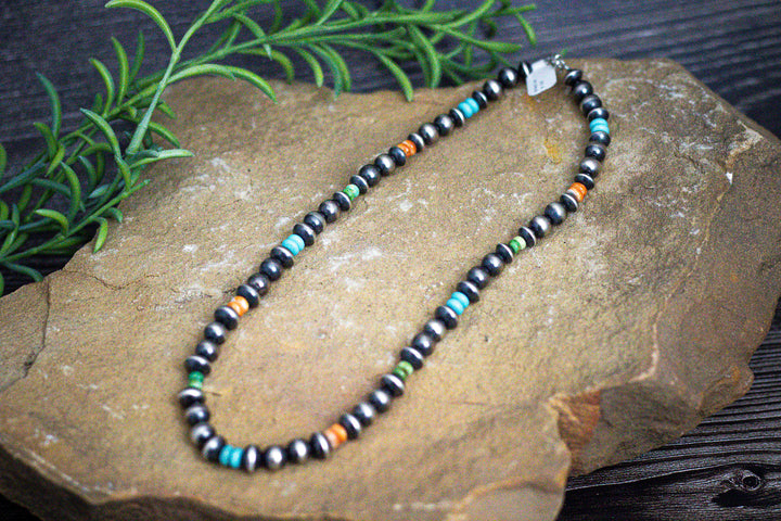 Navajo Pearls 8mm Multi Color 18" Necklace