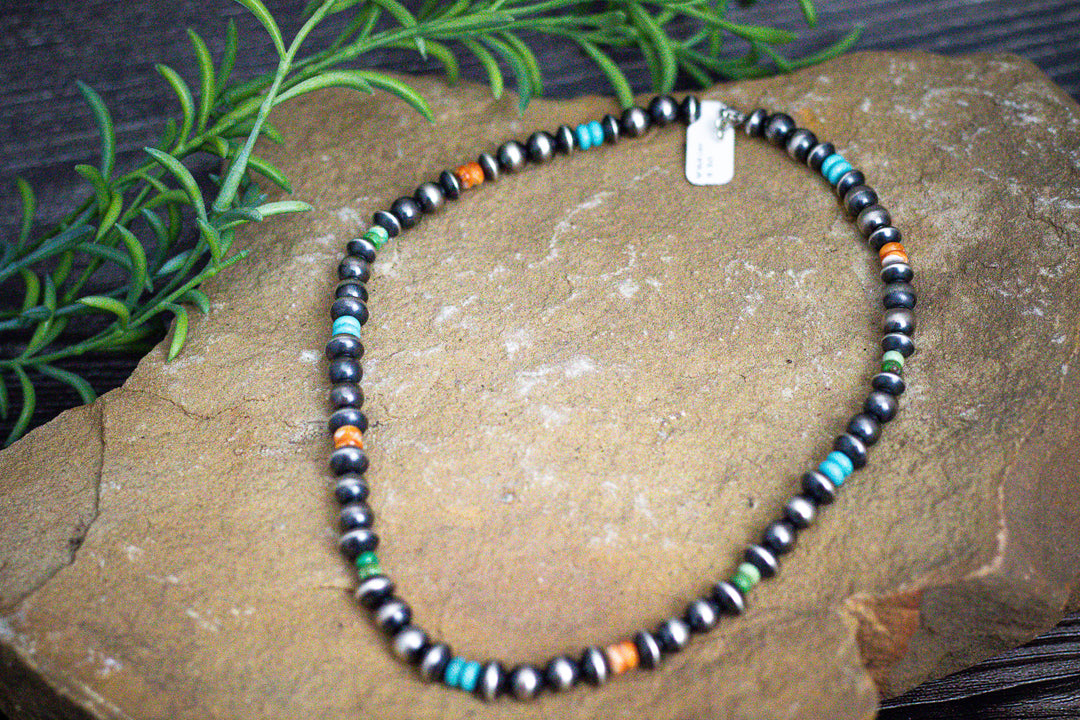 Navajo Pearls 8mm Multi Color 18" Necklace