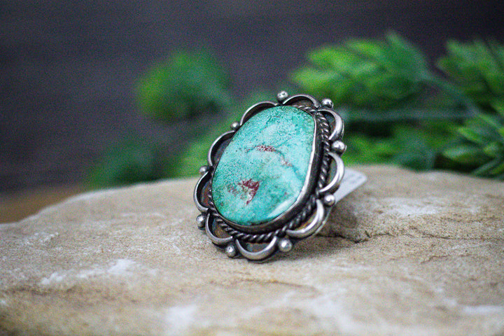 Nevada Turquoise Rope Flower Vintage Ring