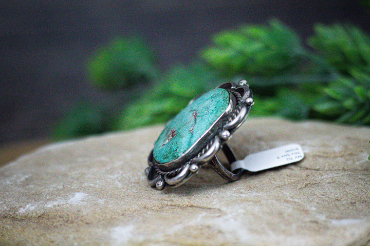 Nevada Turquoise Rope Flower Vintage Ring