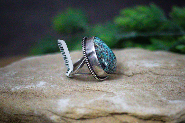 Pilot Mountain Nevada Turquoise Vintage 1970's Sterling Silver Ring