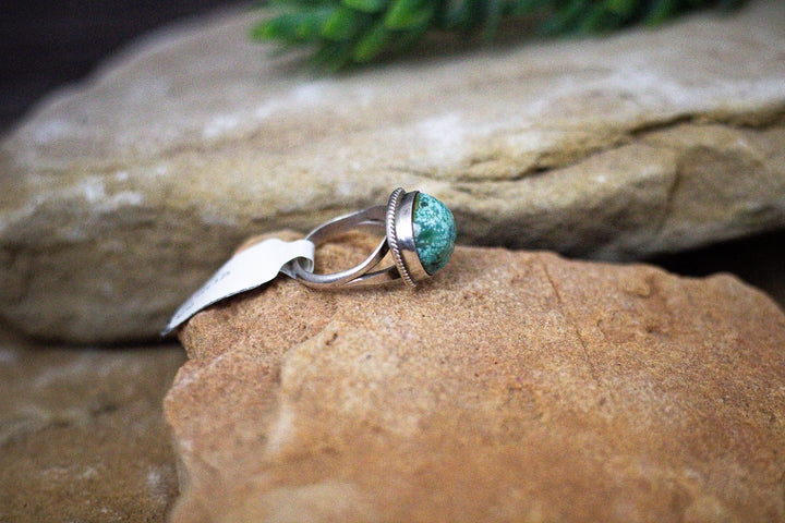 Nevada Turquoise Round Rope Ring