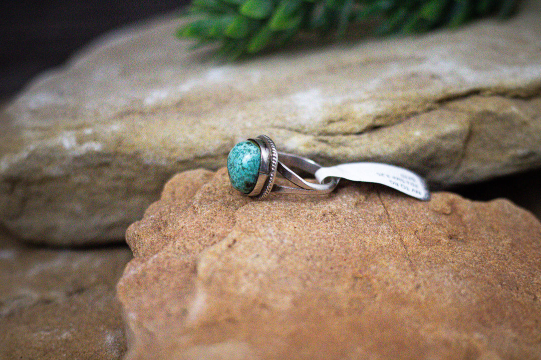 Nevada Turquoise Round Rope Ring