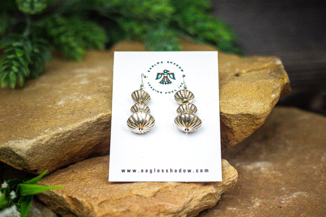 Sterling Silver Corrugated Saucer Earrings