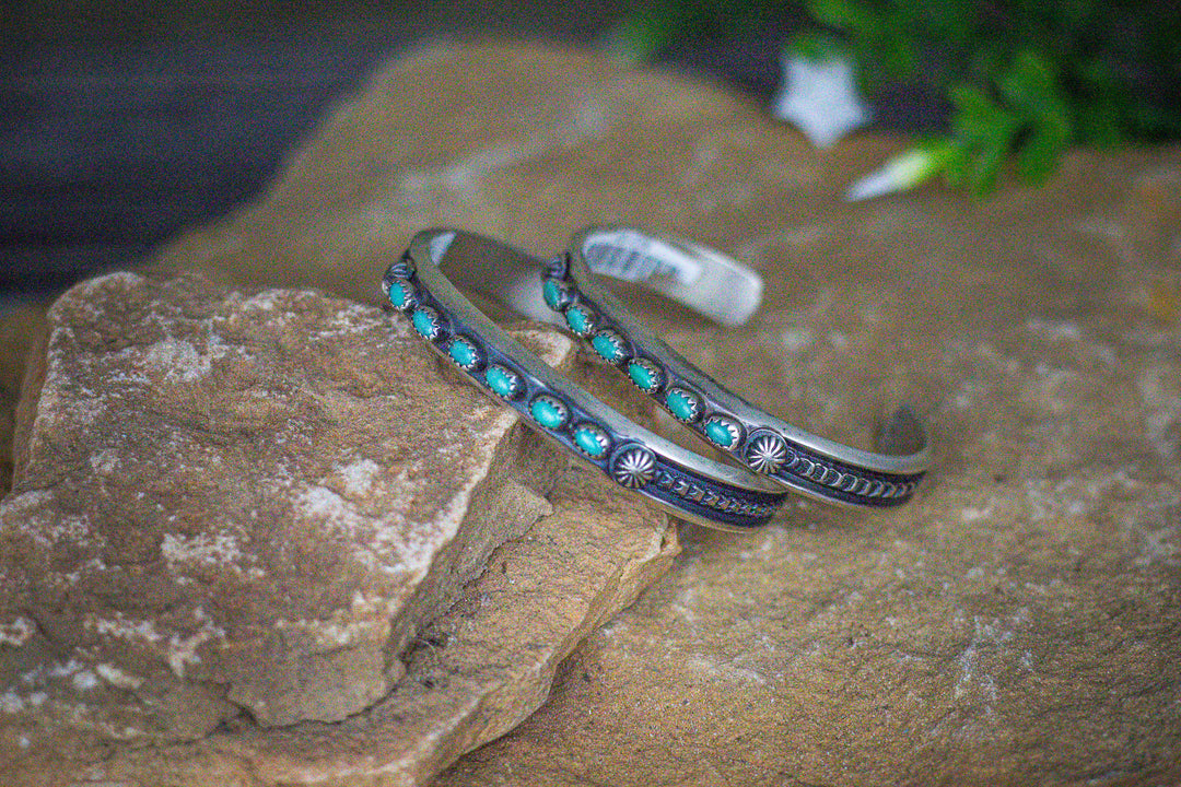6 Stone Turquoise Stacker Bracelet