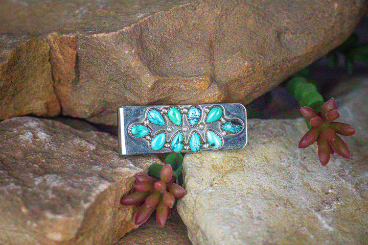 Turquoise Cluster Money Clip