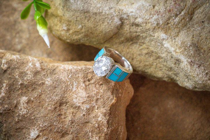 Kingman Turquoise Inlay  Ring