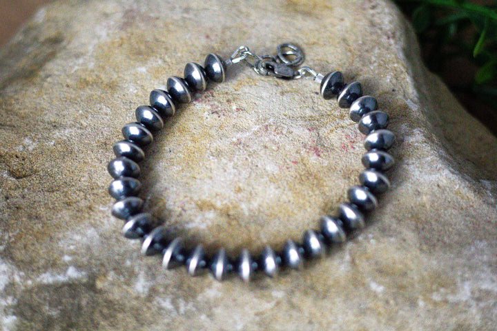 Navajo Saucer Bead Bracelet 8X5.2mm 7" Long