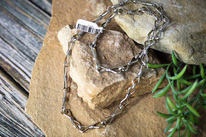 Sterling Silver Handmade Link Necklace 24"