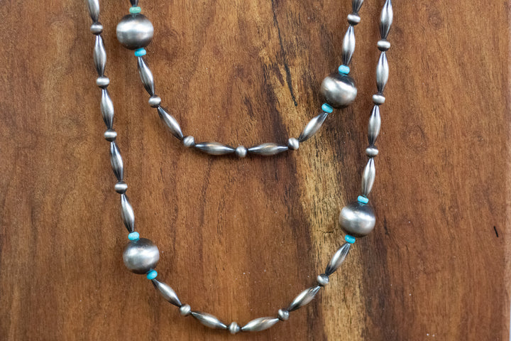 Navajo Pearls and Melon beads with Sleeping Beauty Turquoise