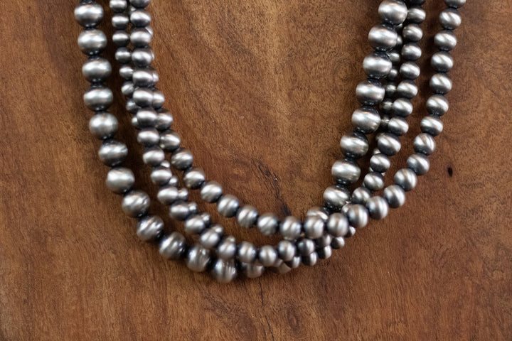 4 Strand Sterling Silver Navajo Pearls Necklace 32"