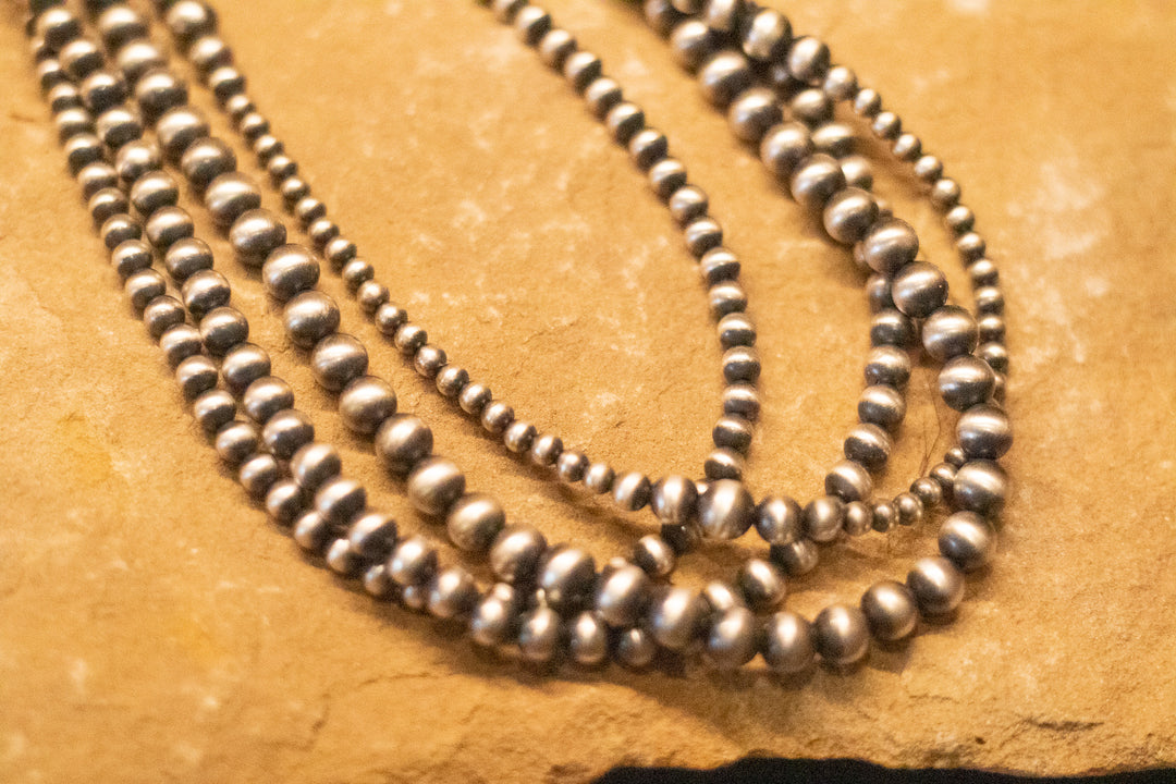 Sterling Silver Mixed Navajo Pearls Necklace