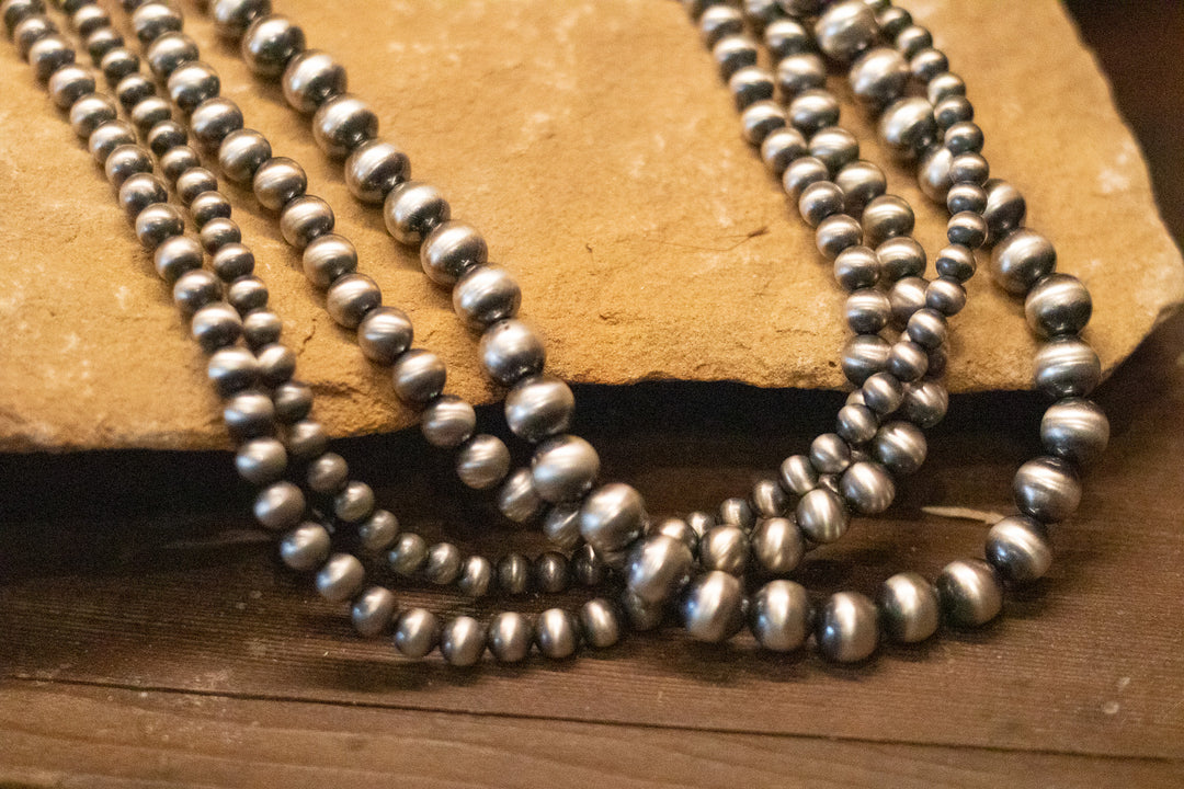 4 Strand Sterling Silver Navajo Pearls Necklace 32"