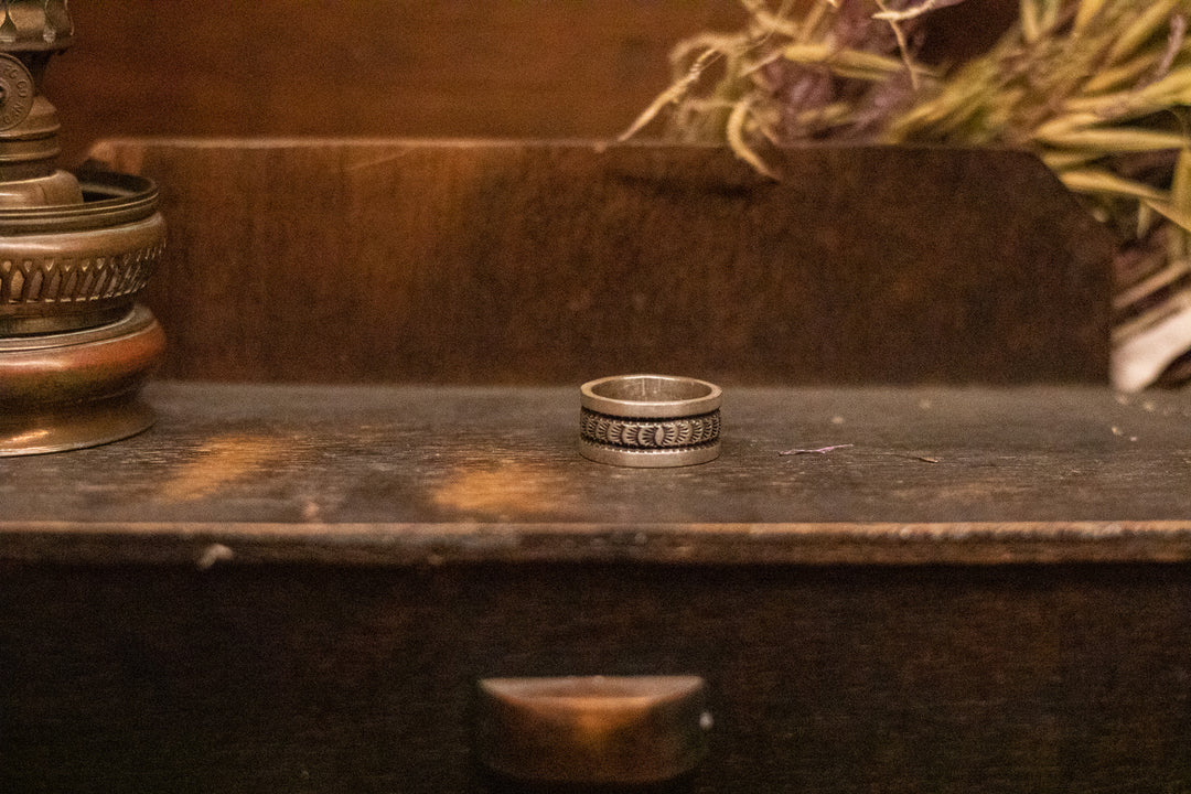 Sterling Silver Stamped Wide Ring