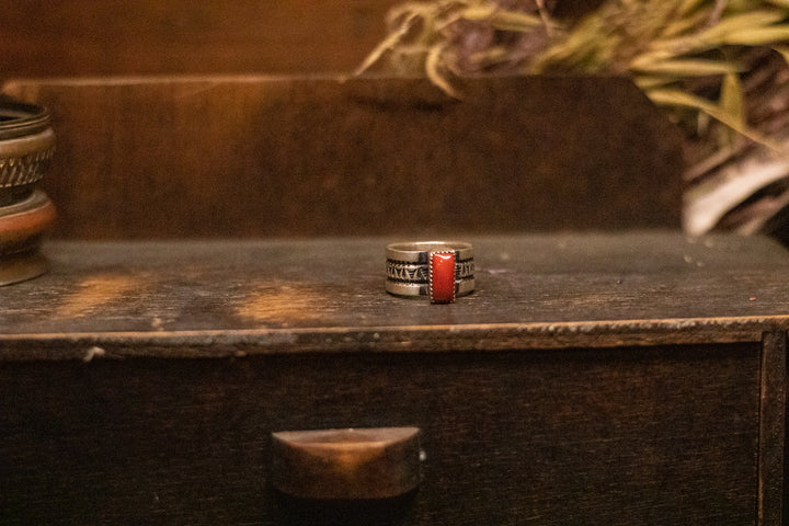 Mediterranean Coral Stamp Ring