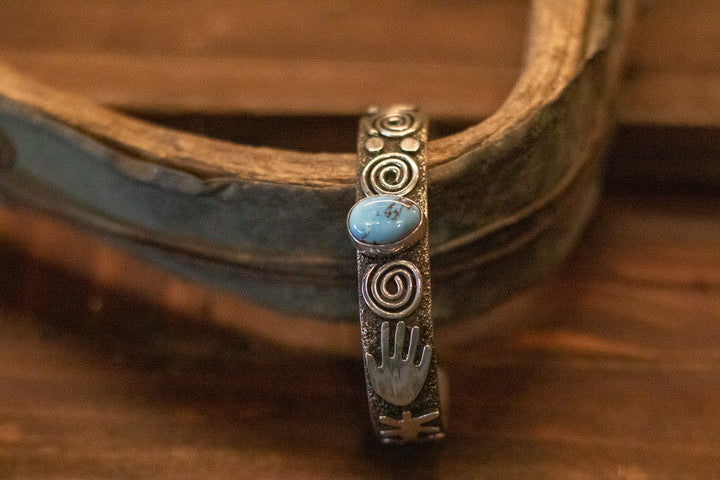 Goden Hill Turquoise Pictograph Cuff Bracelet