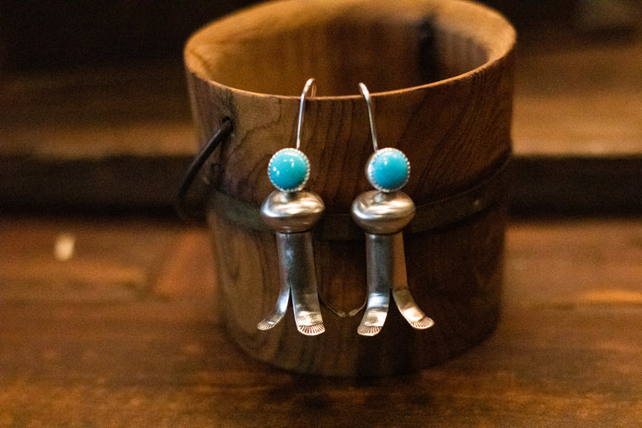 Turquoise Squash Blossoms Earrings