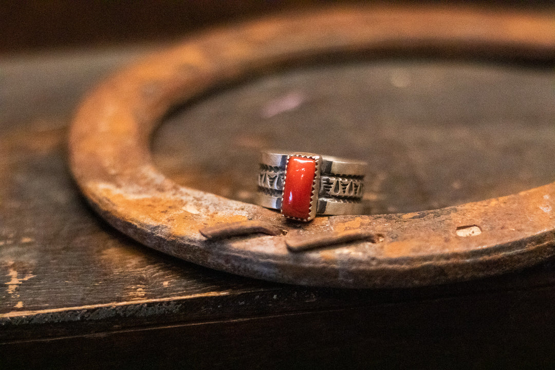 Mediterranean Coral Stamp Ring